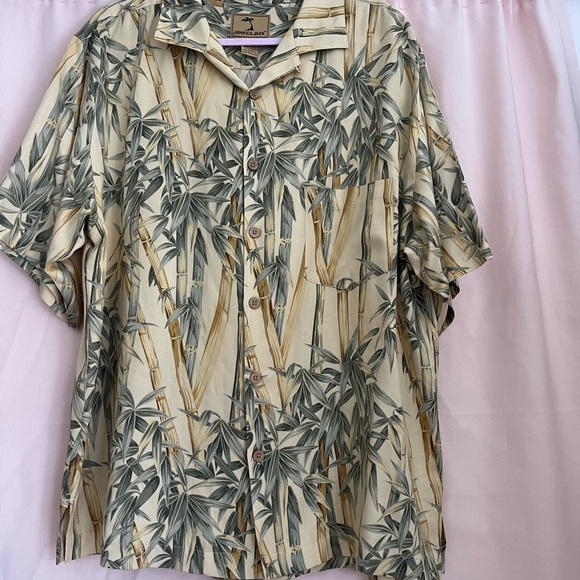 Tropical Bamboo Print Men's Shirt - Picture 1 of 9